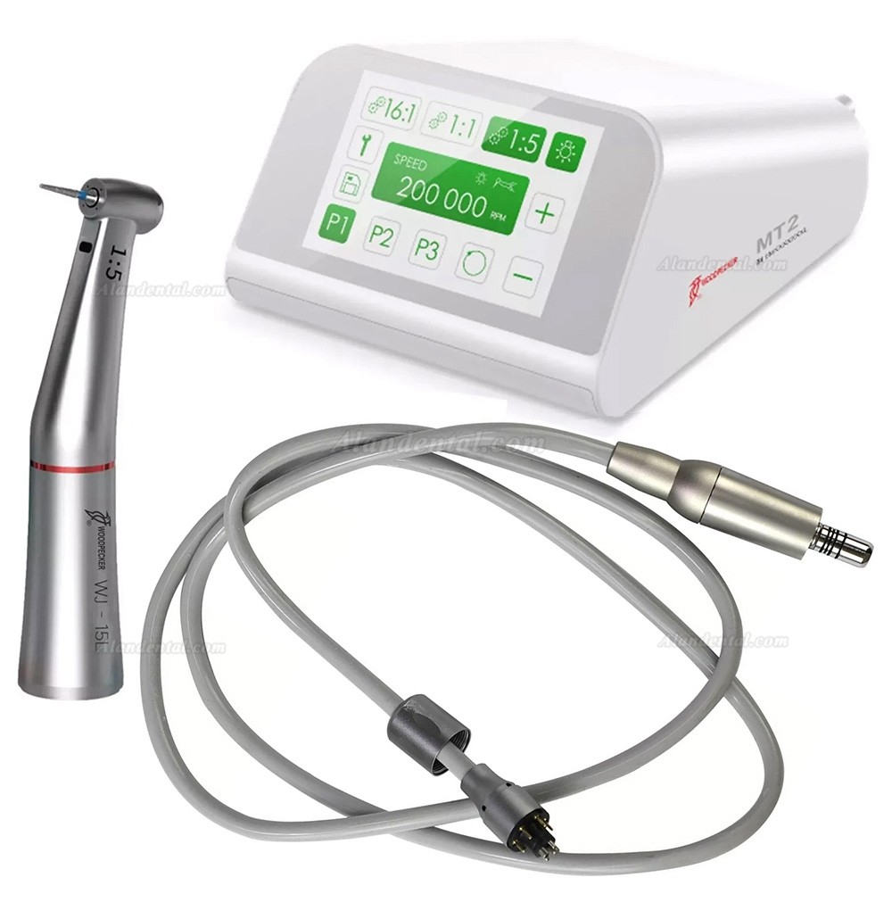 Woodpecker MT2 Dental Electric Motor with WU-15L 1:5 Multiplier Contra-Angle Handpiece